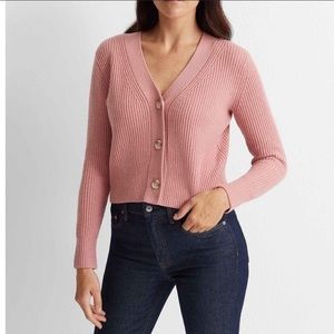 Club Monaco Pink Ribbed Wool Blend Cardigan